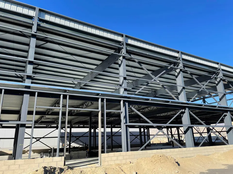 Morongo Industrial building with exposed steel roof structure