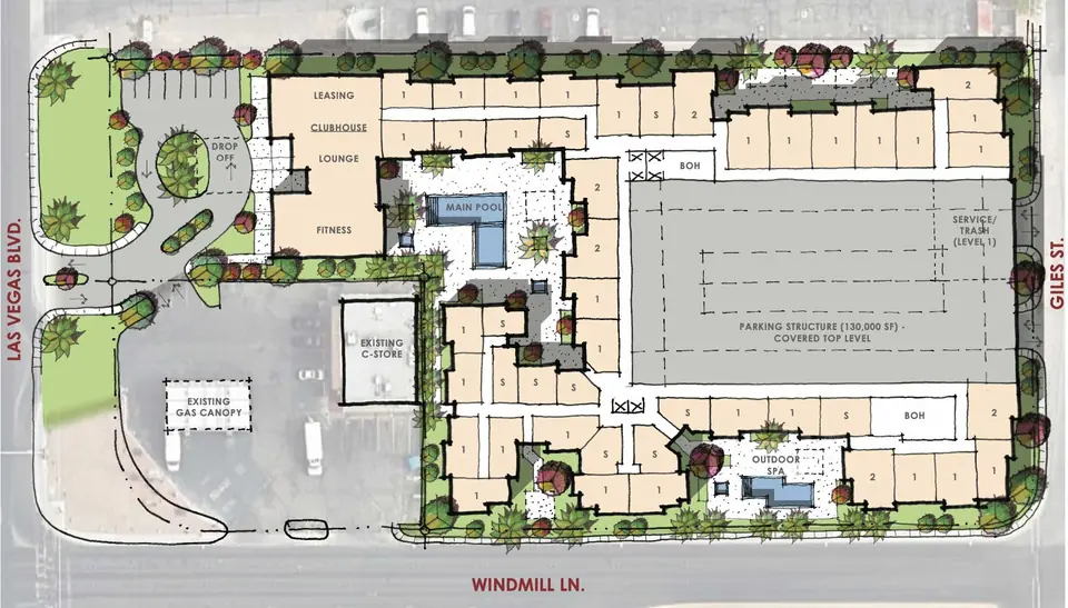 Site plan of The Estelle Apartments